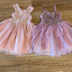 Girls Cat & Jack Soft Pink and Mavue Pink Sequin Tulle Dress XS